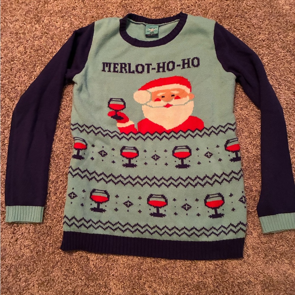 Merlot Ho-Ho Wine Christmas Sweater